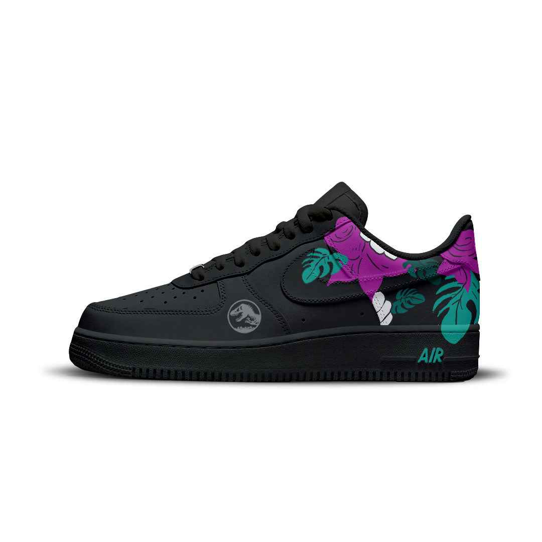 NIKE AIR FORCE CUSTOM PAINT JURASSIC PARK DENNIS NEDRY'S FLOWERS
