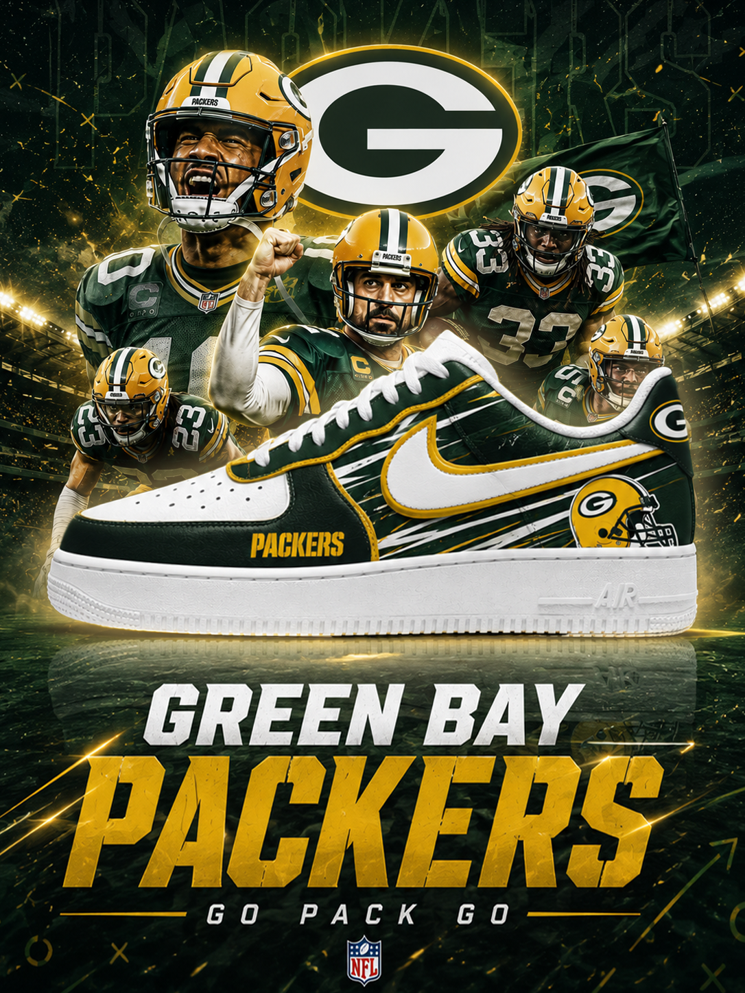 Green Bay Packers Football New Shoes