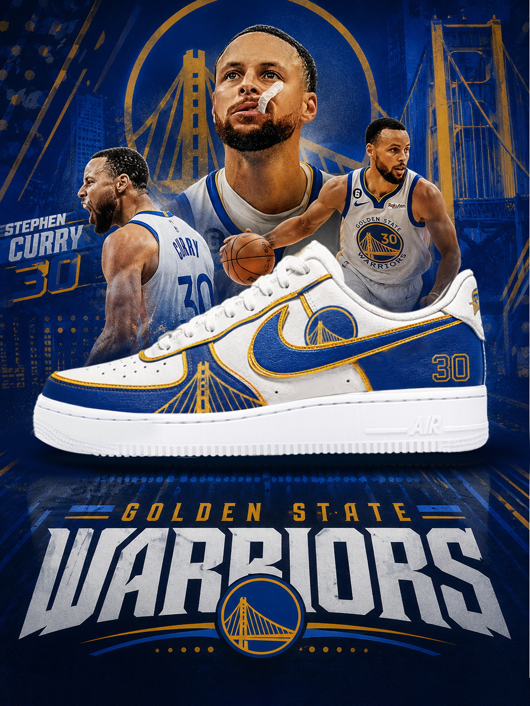 Warriors Basketball New Ver 1 Custom Air-Style Sneakers