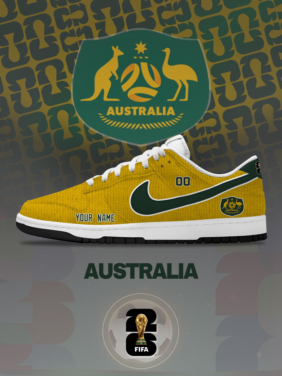 World Cup 2026 Australia V.1 Custom SB-Style Sneakers
