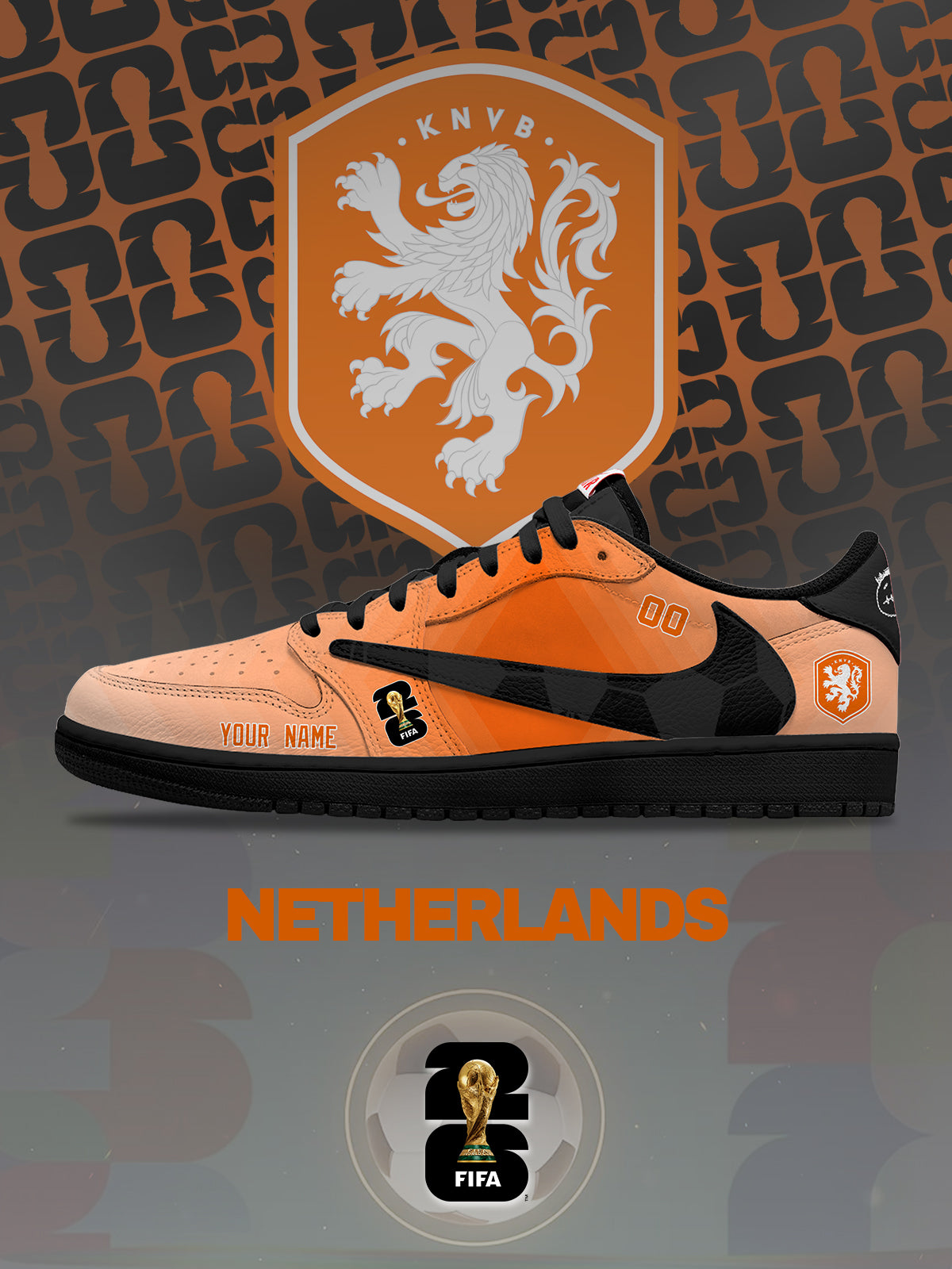 World Cup 2026 Netherlands V.1 Custom TS Low Sneakers