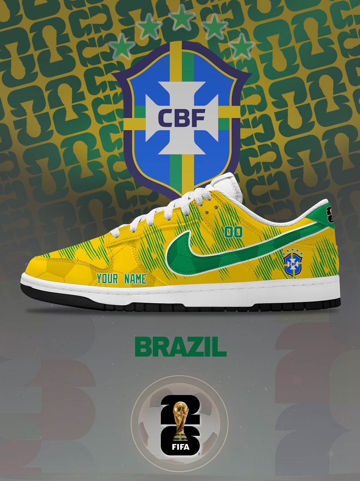 World Cup 2026 Brazil V.1 Custom SB-Style Sneakers