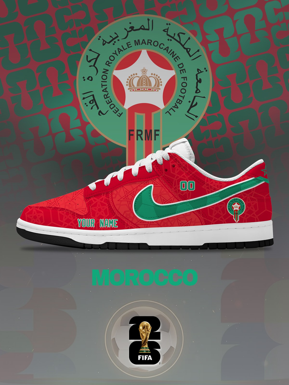 World Cup 2026 Morocco V.1 Custom SB-Style Sneakers