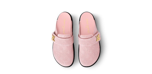 LV Cosy Comfort Mule Monogram Denim Pink