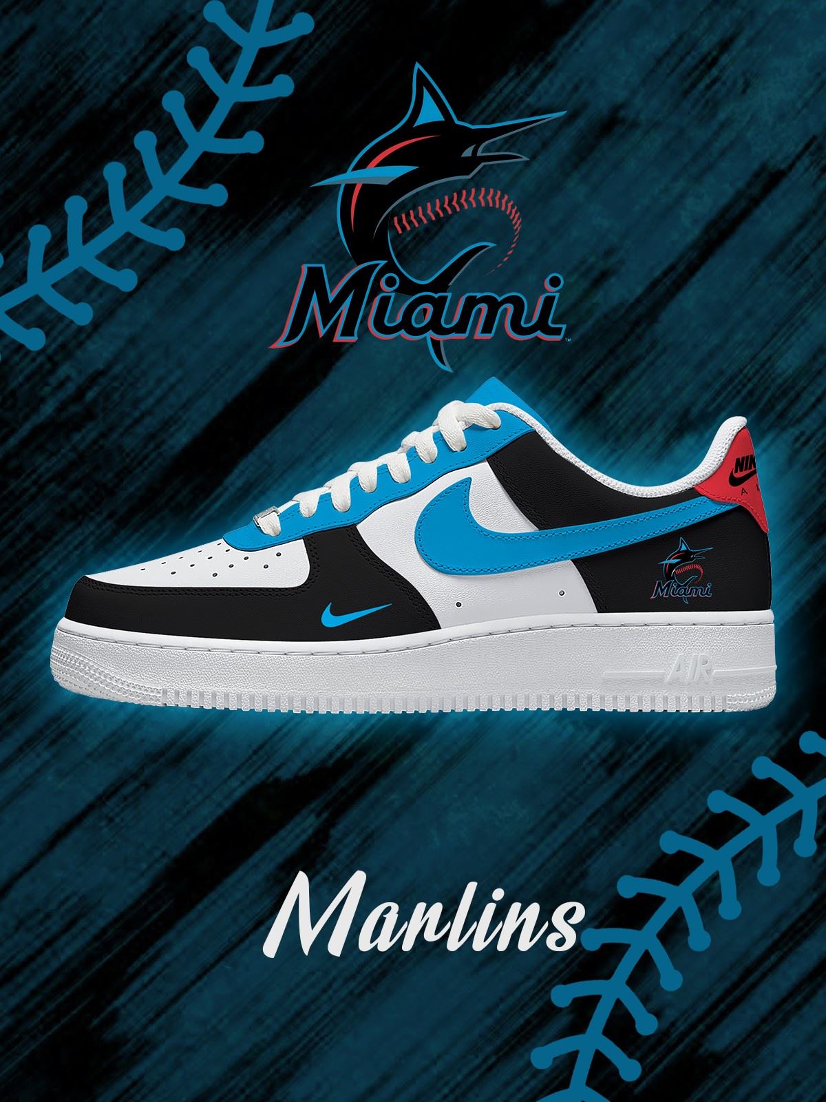 Miami Baseball Custom Air-Style Sneakers