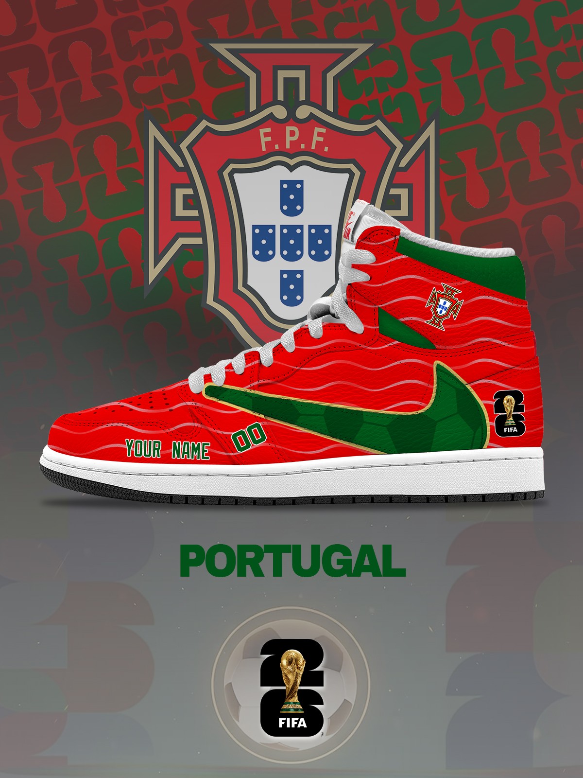 World Cup 2026 Portugal V.1 Custom TS High Sneakers
