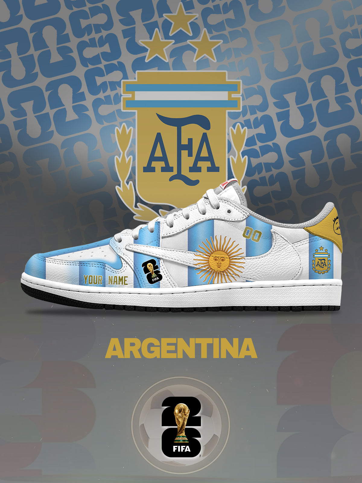 World Cup 2026 Argentina V.1 Custom TS Low Sneakers