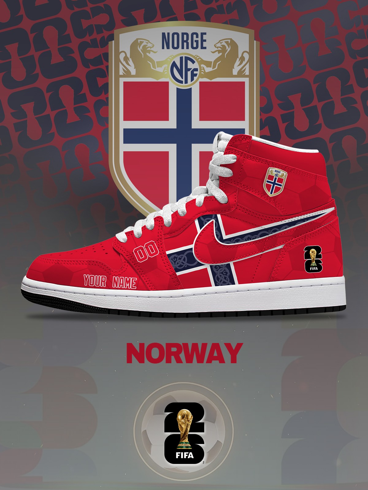 World Cup 2026 Norway V.1 Custom High-Top Sneakers