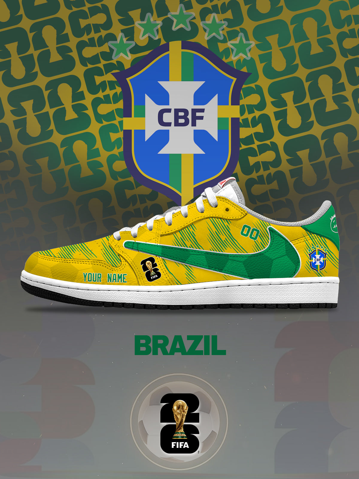 World Cup 2026 Brazil V.1 Custom TS Low Sneakers