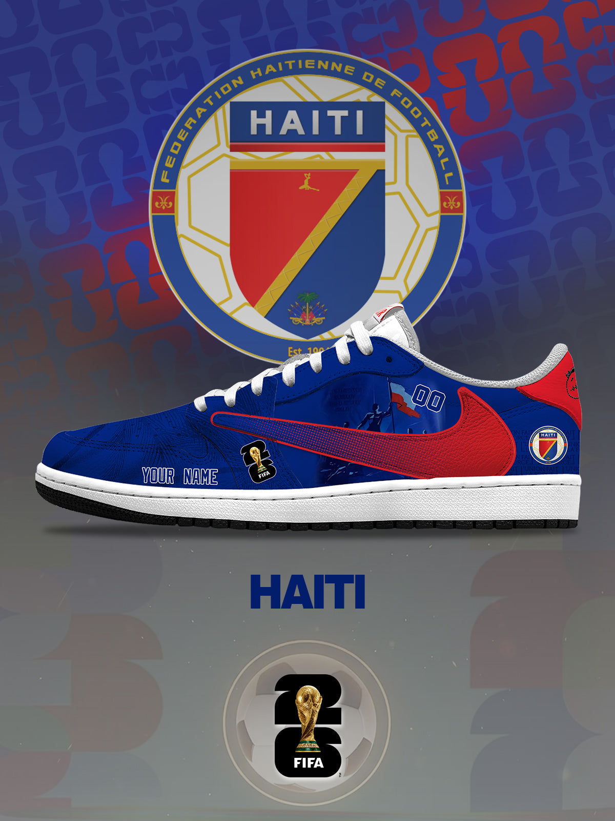 World Cup 2026 Haiti V.1 Custom TS Low Sneakers