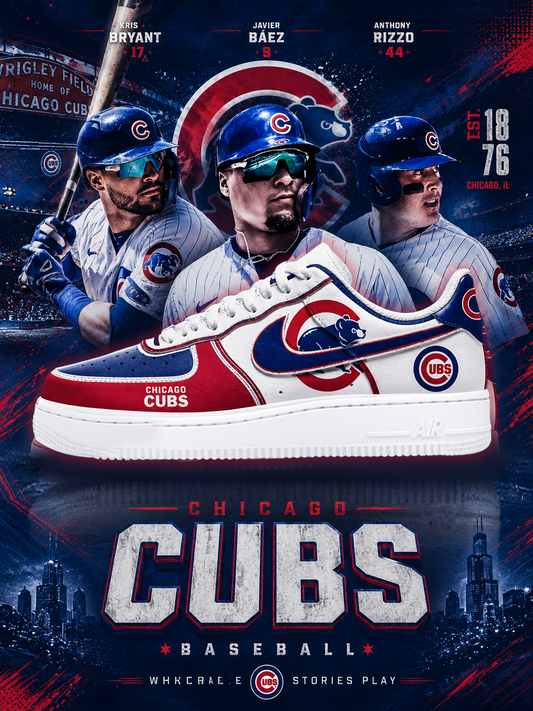 Chicago Cubs Football Custom Air-Style Sneakers