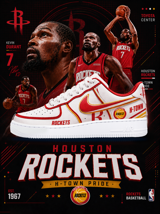 Rockets Basketball New Ver 1 Custom Air-Style Sneakers