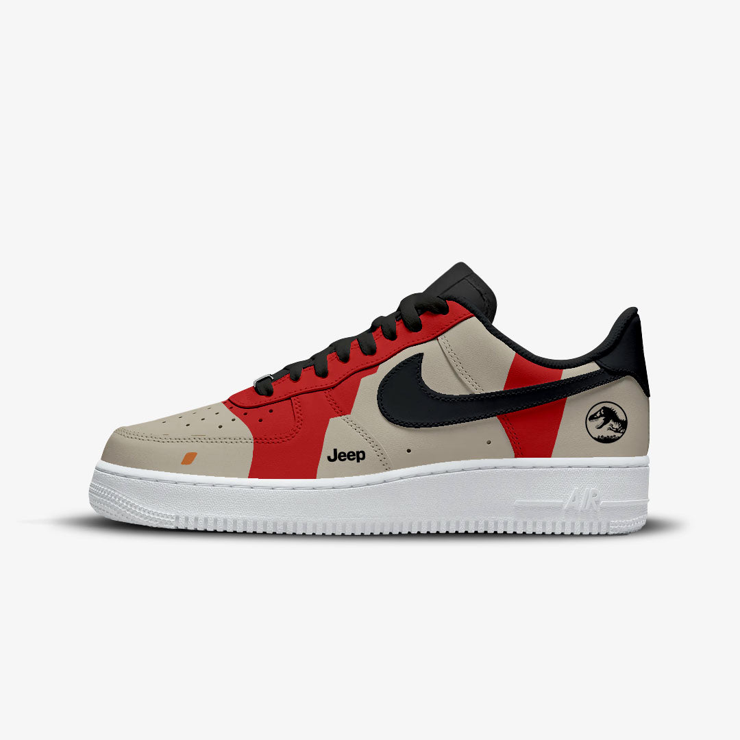 NIKE AIR FORCE CUSTOM PAINT JURASSIC PARK JEEP CAR