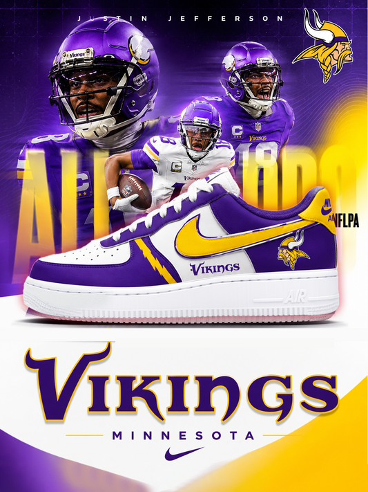 Vikings Football Custom Air-Style Sneakers New