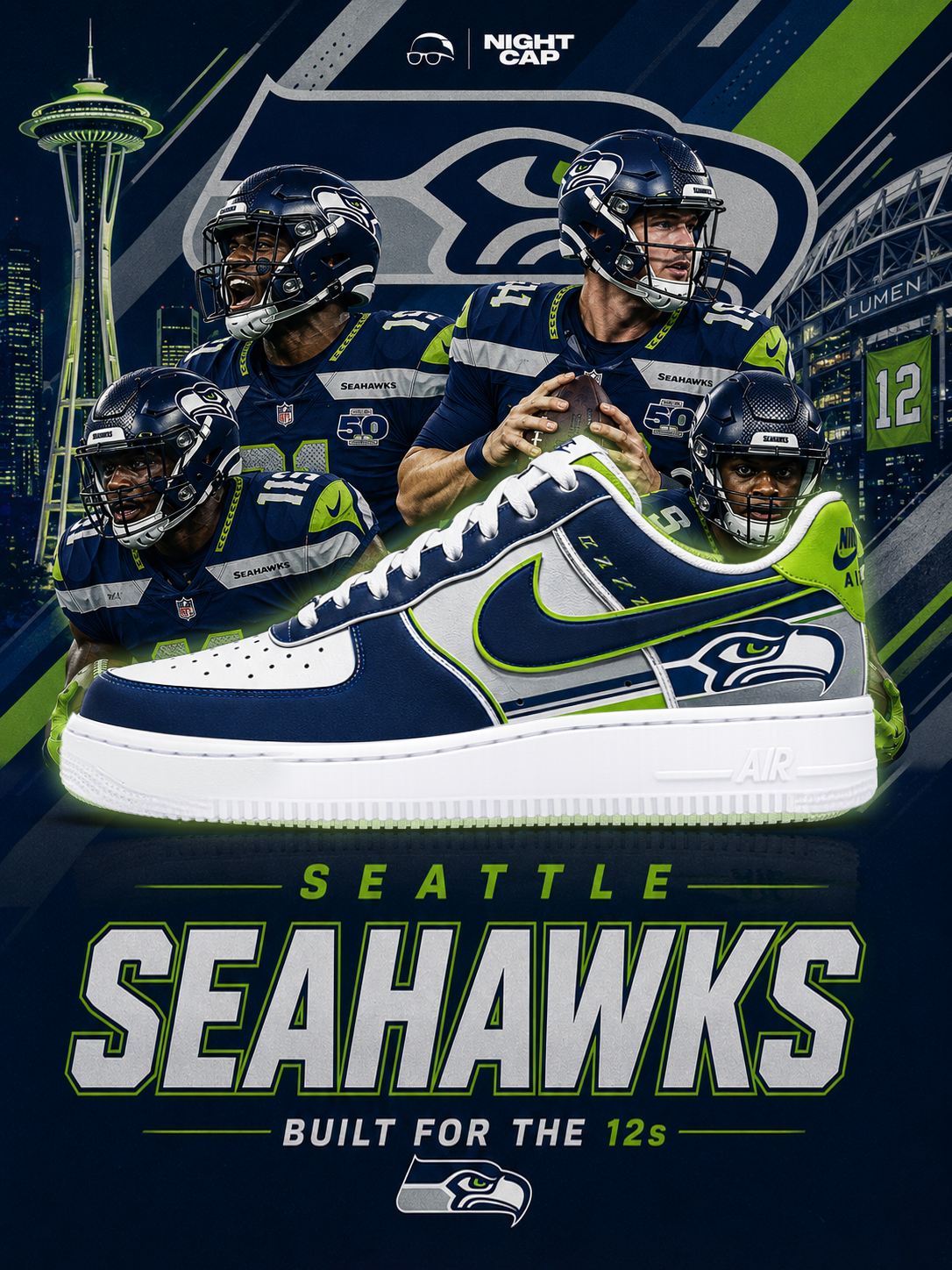 Seahawks Football Custom Air-Style Sneakers