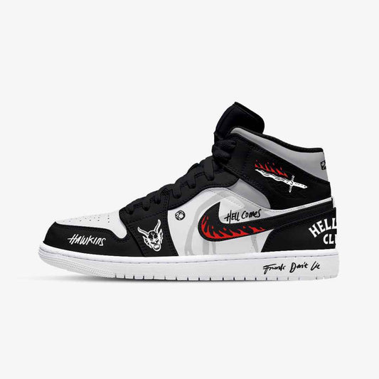 CUSTOM SNEAKERS HELLFIRE CLUB STRANGER THINGS JORDAN