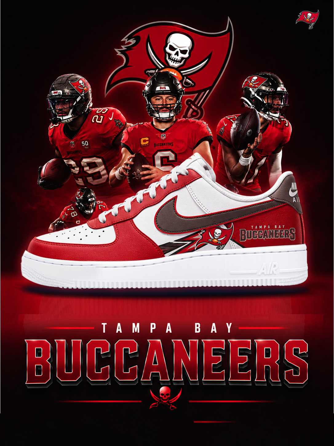 Buccaneers Football Custom Air-Style Sneakers New
