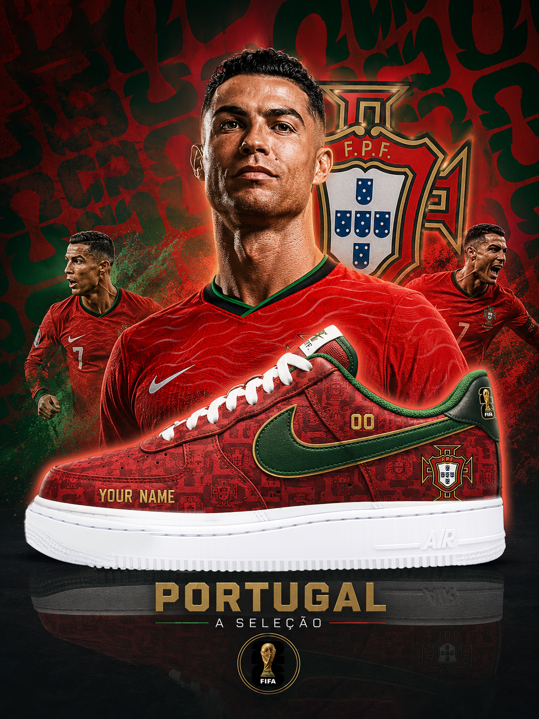 World Cup 2026 PORTUGAL AF1 Custom Sneakers
