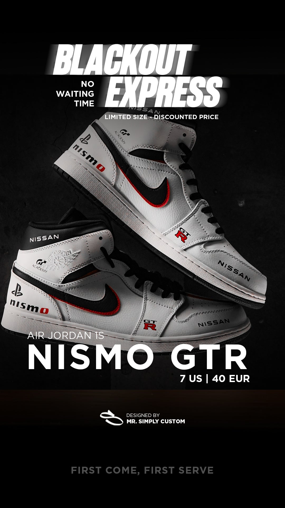 Gran Turismo - Air Jordan 1s - 7 US - Ready Stock