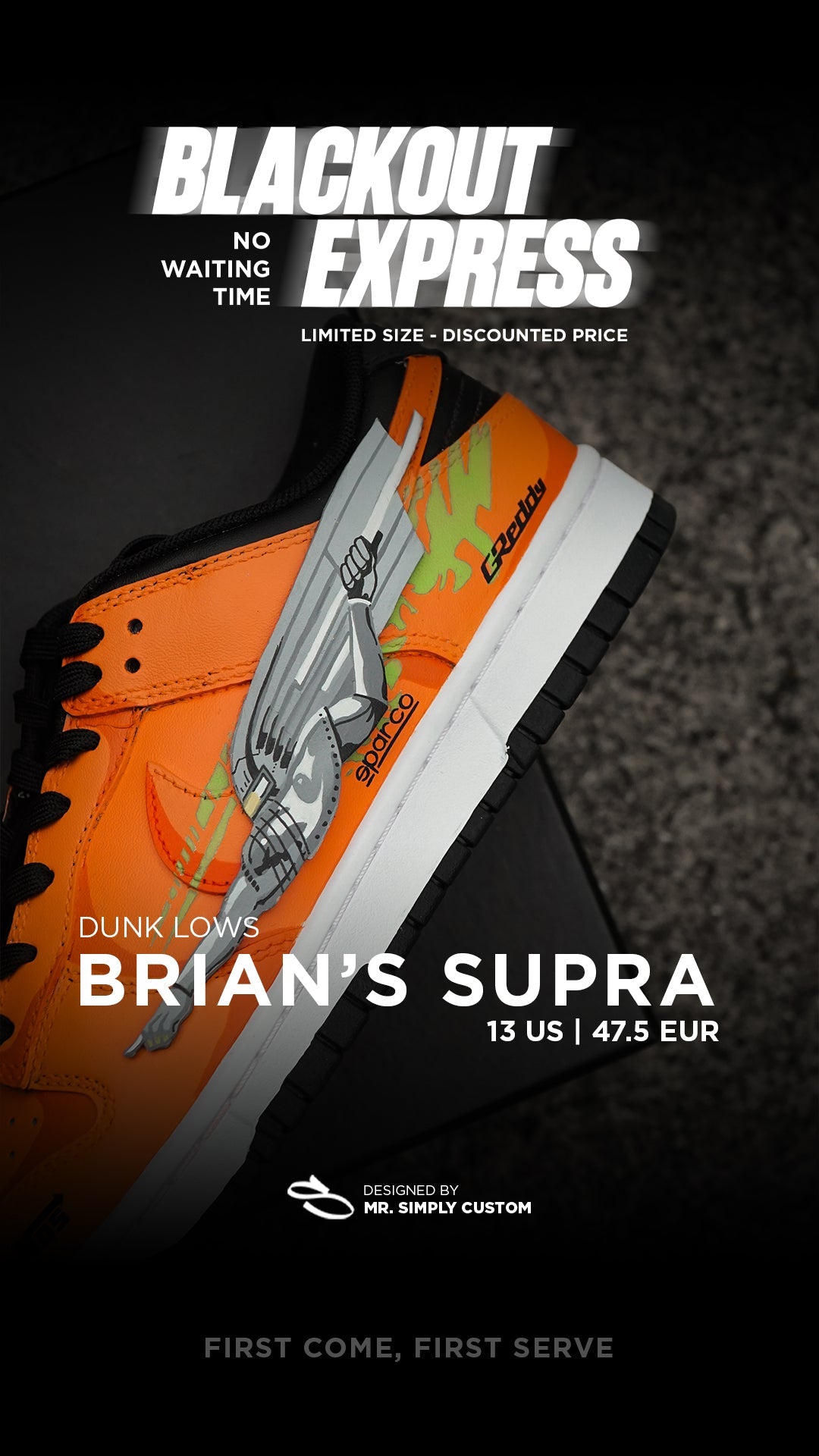 Brian's Supra - Dunk -13 US - Ready Stock