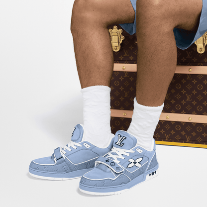 LV Trainer – Blue Monogram Flowers