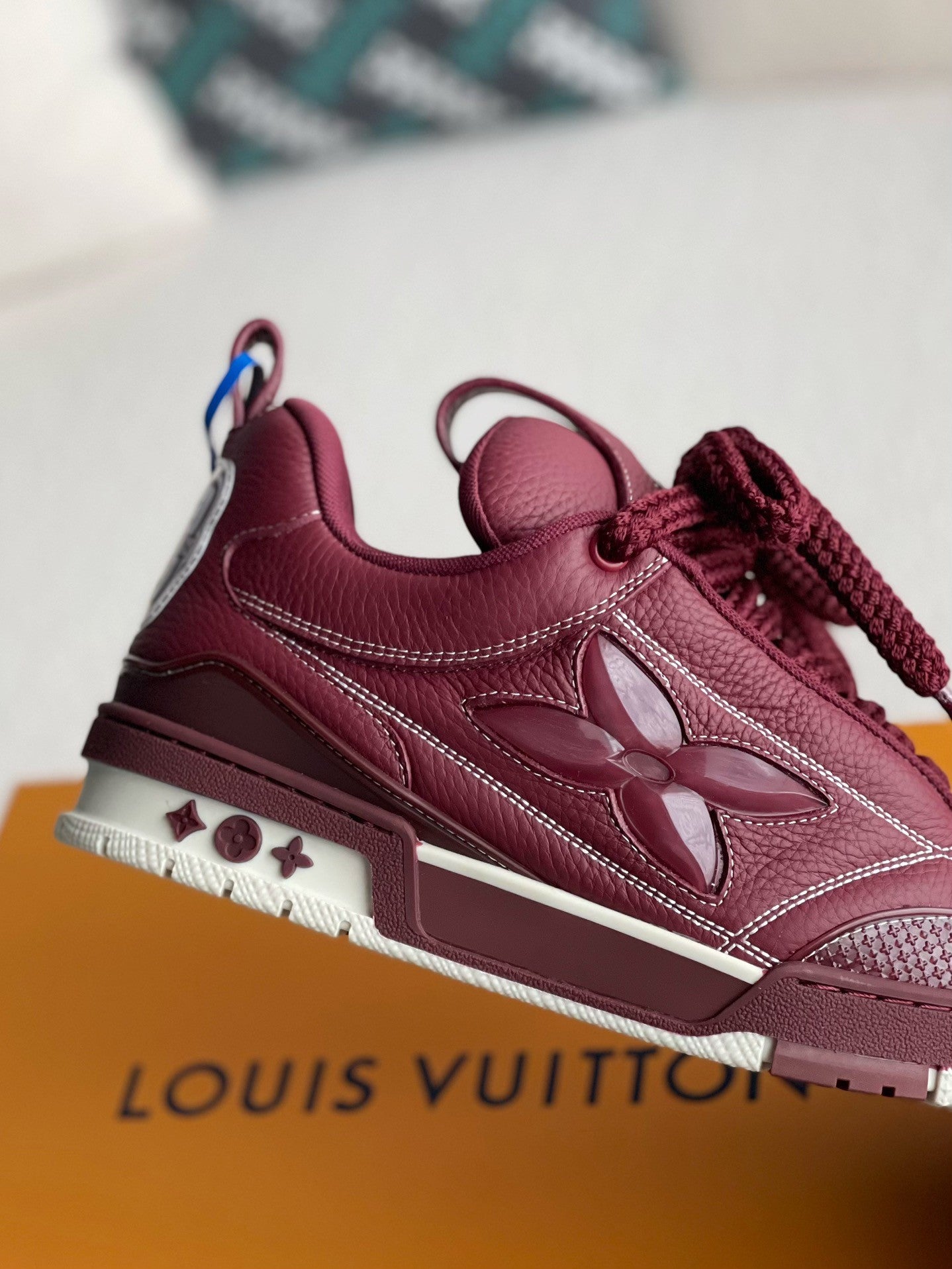 LV Skate Sneaker Blue Burgundy