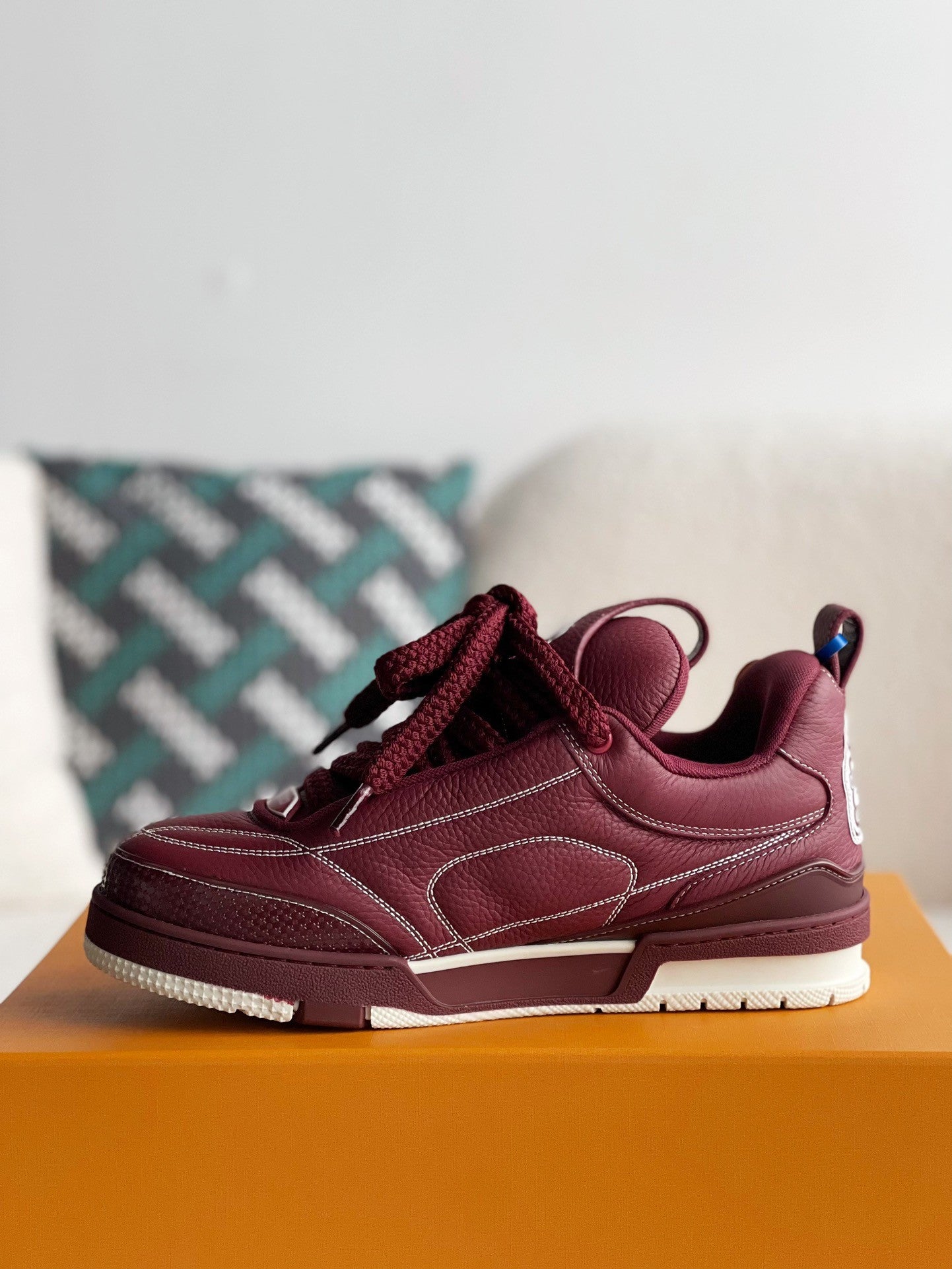 LV Skate Sneaker Blue Burgundy