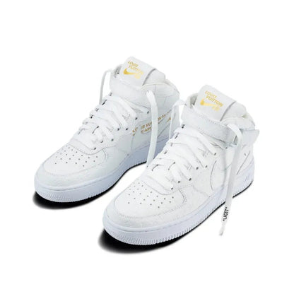 Louis Vuitton x Nike x Virgil Abloh Air Force 1 Mid “White/White” sneakers