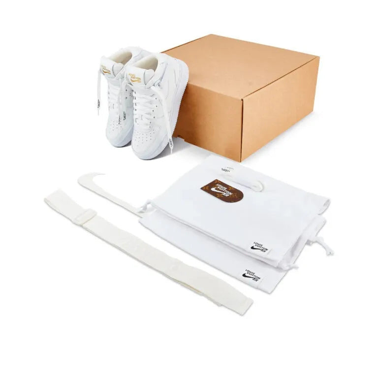 Louis Vuitton x Nike x Virgil Abloh Air Force 1 Mid “White/White” sneakers