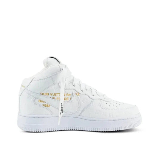 Louis Vuitton x Nike x Virgil Abloh Air Force 1 Mid “White/White” sneakers