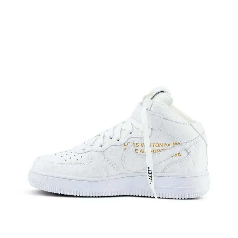 Louis Vuitton x Nike x Virgil Abloh Air Force 1 Mid “White/White” sneakers
